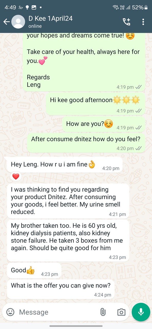 Customer WhatsApp testimonial